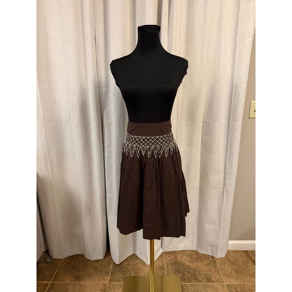 Brown Cotton Skirt by Banana Republic Size 8